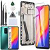 RongZy LCD Schermo per Xiaomi Redmi Note 9 / Redmi 10X 4G Sostituzione Display Digitizer Assembly Vetro di Ricambio Touch Screen con Strumenti(6.53,Nero con Cornice)