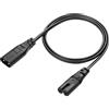 YACSEJAO IEC320 C8 a C7 Cavo di prolunga di alimentazione YACSEJAO 3FT IEC 60320 C8 maschio a femmina C7 maschio a femmina, cavo principale di alimentazione per computer monitor Smart TV e altro ancora