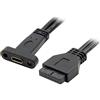 Cablecc Porta singola USB 3.1 Tipo C USB-C Femmina a USB 3.0 Scheda Madre 19-Pin Cavo Header 40 cm