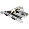 CERRXIAN Scheda adattatore seriale PCI Express RS232 a 2 porte, scheda di espansione DB9 Dual Channel PCIe X1 AX99100 per PC desktop