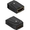 QIANRENON Adattatore HDMI a Mini HDMI 8K accoppiatore UHD2.1 HDMI femmina a Mini HDMI femmina Extender, luce LED, prolunga HDMI/Mini HDMI, per fotocamera HDTV monitor, 2 pezzi