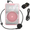 Jemcgrl Amplificatore vocale portatile per insegnanti con cuffie con microfono, altoparlante ricaricabile per allenamento, guida turistica, classe