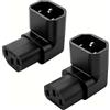 VISSQH 250V 10A IEC C14 a C13 Adattatore di Alimentazione,IEC 320 Maschio C14 a C13 Femmina 90 gradi alimentazione adattatore di prolunga 3 Pin IEC Plug Power Connettore AC per PDU e UPS