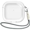 SEIAIYG Custodia Compatibile con AirPods 4, Ultra Sottile Silicone Cover Antiurto Protettiva Caso Case con Cordino - Trasparente