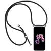 HongMan Custodia per Cellulare Girocollo per Samsung Galaxy A8 2018 Tracolla - Collana/Necklace Cordoncino,Practical Stylish Trasparente Silicone TPU Flessibile Antiurto Protettivo Cover