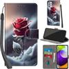 Haninsuze Cover per Samsung Galaxy A52 5G/A52s Custodia Cover Pelle Libro Portafoglio con Porta Carte Magnetica Protezione Antiurto Cuoio Flip Case Custodia Cover per Samsung A52, Rose