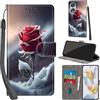 Haninsuze Cover per Honor 90 5G Custodia Cover Pelle Libro Portafoglio con Porta Carte Magnetica Protezione Antiurto Cuoio Flip Case Custodia Cover per Honor 90, Rose