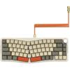 A.JAZZ AJAZZ AKS068 Tastiera da gioco meccanica cablata con cavo a spirale,montaggio su guarnizione layout Alice 68 e manopola CNC,interruttore rosso hotswap,programmabile VIA,retroilluminazione RGB-Grigio