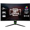 Aryond A32 V2 Curved Gaming Monitor, 32 pollici (80 cm), 180 Hz, 1500R, QHD (2560 x 1440), 1 ms, HDR, FreeSync&G-Sync, 122% SRGB, Eye Care, altoparlante integrato, HDMI, Display Port, altezza