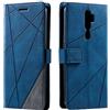 SONWO Cover per Oppo A9 2020 / Oppo A5 2020, Flip Caso in PU Pelle Case Cover Portafoglio Custodia per Oppo A9 2020 / Oppo A5 2020, [Kickstand] [Slot per Schede], Blu
