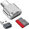 Seminer Lettore di schede TF, Lettore di Schede Micro SD, Adattatore di Schede di Memoria TF di Tipo C con Adattatore USB C a USB Compatibile con Laptop, MacBook, Samsung Galaxy (Argento)