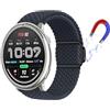 KoGiio 20mm Cinturino per Amazfit Active 2 Square/Amazfit Active 2 / GTR Mini/GTS 4 / Bip 3 Pro, Magnetica Nylon Intrecciati Cinturini di Ricambio Elastico Viola Brillante