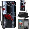 Haninsuze Cover per Huawei P Smart 2019/ Honor 10 Lite, Custodia Portafoglio Pelle Libro Portafoglio con Porta Carte Protezione Antiurto Cuoio Flip Case, Farfalla Rosa