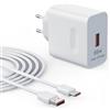 VUOHOEG 66W SuperCharge Caricabatterie per Honor 300 200 100 90 80, Magic 7 6 5 4 Pro Lite, Caricatore rapido per Huawei Mate 60 50 40 30 Pro, Pura 70 60 50 40 30 Lite con cavo di ricarica 6A Type C