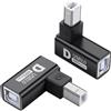 SinLoon Adattatore stampante USB 2.0 tipo B 90 gradi tipo B maschio a convertitore femmina MIDI Extender USB 2.0 connettore stampante per stampante, scanner, mixer, 2 pezzi (nero) (D)