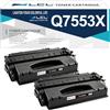LCL Cartucce di Toner Compatibile 53X Q7553A Q7553X 7000 Pagine (2 Nero) Sostituzione per HP LaserJet P2014 P2015 M2727 Series M2727 MFP M2727nf MFP M2727nfs MFP P2015d P2015dn P2015x P2014 P2014n