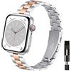 WoPail Cinturino per Apple Watch Series 12,11,45mm 46mm 44mm 49mm, Donna | per iWatch Series 12/11/10 46mm/9/8/7/6/5/4/3/2/1/SE 3/Ultra 4 49mm/3 , Sottile di Ricambio Metallo Acciaio Inossidabile
