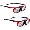 HiShock 2x Hi-SHOCK Scarlet Heaven Occhiali 3D Attivi per Proiettori 3D RF Sony, Samsung e Sony - Compatibili con SSG-3570CR, TDG-BT500A, TY-ER3D5ME, ER3D6ME