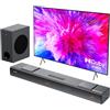 Hiwill 3.1.2CH Soundbar TV, Dolby Atmos Surround Soundsystem, 5.25'' Subwoofer Cablato, 2 Up-Firing, 2 Side-Firing, Home Cinéma Enceintes Téléviseur, 400W Potenza di Picco, eARC, Nimbus A312