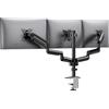 HUANUO Supporto 3 Monitor Schermi 13-27pollici, Scrivania con braccio a Molla a Gas fino a 8kg, Supporto 3 Monitor con Inclinazione, Rotazione, Orientamento, VESA 75x75,100x100mm