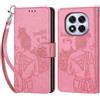 KENHONER Compatibile Cover con Xiaomi Redmi Note 14 Pro,Premium Pelle PU Portafoglio Flip Libro Custodia Cover per Redmi Note 14 Pro Plus [Protezione Completa] (Rosa)