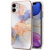 Lnxlanxx Cover Compatibile per iPhone 11 (6.1) TPU Silicone Bumper Disegni Motivo Marmo Colorato PC Rigida Case Antiurto Protettiva Resistente Custodia (Marmo 1)