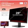 BERSEM Filtro privacy per monitor da 28 pollici per monitor 16:9 rapporto rimovibile antiriflesso e filtri privacy per 28 pollici anti luce blu, anti-spia, antigraffio, blocco UV