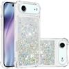 IMEIKONST Custodia Compatibile con iPhone 17 Air, Brillantini Glitter Sabbie Mobili Cover Trasparente Rigida Silicone Bumper Case Custodie per iPhone 17 Air. Love Silver YBW