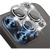 WoPail Diamante di Cristallo Protezione Fotocamera per iPhone 14 Pro/14 Pro Max, Donna Bling Anello Protezione Fotocamera Alluminio 9H Protettore Vetro Temperato Fotocamera per iPhone 14 Pro - Nero