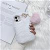 ZTUOK Custodia protettiva per iPhone 11 compatibile con iPhone 11, per ragazze e donne, graziosa custodia protettiva invernale calda fatta a mano in morbido peluche peloso con ciondolo a forma di
