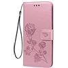 LEYAN Custodia per Xiaomi Redmi 9C NFC, Custodia in TPU e PU Flip Portafoglio in Pelle Portafoglio Custodia con Slot Carda/Stand Funzione, 3D Rosa Magnetica Protezione Case Cover, Oro Rosa