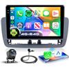 VECHTEL 4G+64G Autoradio Android 15 per Seat Ibiza 2012-2015, 9'' In-Cell HD Schermo Tactile co Carplay Android Auto senza Fili, Stereo Auto Supporto GPS Wi-Fi USB Bluetooth Radio FM RDS Retrocamera
