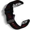 Niboow QuickFit 26mm Cinturino per Garmin Fenix 8 51mm/Fenix 7X Pro Solar/Fenix 7X/Fenix 6X/Fenix 6X Pro/Fenix 5X Puls, Morbido Silicone Cinturino per Garmin Enduro 3/Epix 2 Pro 51mm - Nero/Rosso