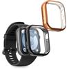 kwmobile Set 2x Custodia Smartwatch Compatibile con Huawei Watch Fit 3 Cover - Case Silicone Protezione Orologio Fitness nero/oro rosa