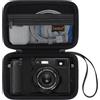 Canboc Custodia da trasporto fotocamera digitale Fujifilm X100VI / X-E5 / X100V / X100F, borsa da trasporto Fuji X100VI, cavo USB a tasca con cerniera, nero (solo caso)