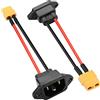 PNGKNYOCN AC 250V 15A IEC320 C14 maschio femmina cablaggio 14 AWG 3 pin 1 cavo di conversione orizzontale e 2 verticale per sostituire la presa elettrica della moto (2 pack)
