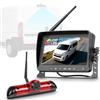 Hodozzy 720P Telecamera Posteriore Wireless per FIAT Ducato 3/Peugeot Boxer/Citroen Jumper con Monitor IPS da 7'', Telecamera per Terza Luce di Stop, Visione Notturna a IR, Impermeabile IP67, BSD,DVR