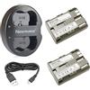 Newmowa BP-511 Batteria (confezione da 2) e Doppio Caricatore USB per Canon BP-511 BP-511A Canon EOS 5D 10D 20D 30D 40D 50D Rebel 1D D60 300D D30 Kiss Powershot G5 Pro 1 G2 G3 G6 G1 Pro90