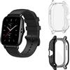 SeNool Cover Compatibile con Amazfit GTS 2e / Amazfit GTS 2 Custodia, Protezione Pellicola Custodia in TPU con Copertura Completa per GTS 2e / GTS 2 (Nero + Trasparente)