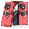 MaiJin Compatibile con OnePlus 11 Cover, Custodia Armor Anello Cavalletto (Funziona con il Supporto Magnetico per Auto) Case Paraurti (Rosso)