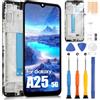 ARSSLY OLED Schermo per Samsung Galaxy A25 5G, LCD Schermo per Samsung A25 5G SM-A256B SM-A256E SM-A256U LCD Display Touch Screen Assembly con Riparazione Kit con Cornice (Nero con Cornice, 6.5)