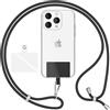 NALIA HoldMe Air Catena Universale con Pad, Cinturino per Custodia del Telefono Cellulare, Moschettone in Metallo (argento), Cordino da Collo 160 CM, Tracolla Crossbody Lanyard, Colore:Nero