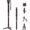 IFOOTAGE Cobra 3 Strike Monopod A150S-III con testa fluida K5S, testa video, base a pedale lock, mini pod offre una regolazione in altezza a un livello, può trasportare un carico massimo di 11