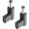 GINTOOYUN 2 adattatori per connettore di alimentazione da 12 V DC, 90 gradi, angolo femmina da USB C a maschio DC 5,5 mm x 2,1 mm, convertitore 12 V USB tipo - C ingresso a adattatore di uscita dc5521