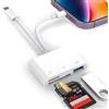 AVNSCNK Lettore di schede SD 5 in 1, certificato MFi, Light-ning/USB-C a Micro SD con porta USB OTG, Plug & Play, compatibile con iPhone 16/15/14/13/12/11, i-Pad, S@msung