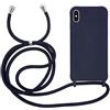 MyGadget Cover per iPhone XS Max - Custodia con Corda - Case con Cordino Opaca Antiurto | Bumper con Laccio | Tracolla - Practical Stylish - Blu scuro