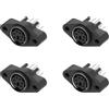 QUARKZMAN Presa Mini DIN Femmina A 6 Pin Per Connettore Audio/Segnale Montaggio A Pannello Con Saldatura Adattatore, Confezione Da 4 Nero