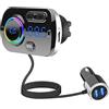 WANGCL Adattatore Bluetooth per auto, trasmettitore radio Bluetooth 5.0 con luce ambientale a 7 colori, supporto FM 87,5-108 MHZ chiamate in vivavoce Q3.0 ricarica rapida Assistente vocale navigazione