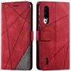 SONWO Cover per Xiaomi Mi 9 Lite, Flip Caso in PU Pelle Case Cover Portafoglio Custodia per Xiaomi Mi 9 Lite, [Kickstand] [Slot per Schede], Rosso