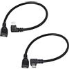 RIIEYOCA Cavo di prolunga Micro USB da 90 gradi - Cavo di ricarica e sincronizzazione dati da maschio a femmina Micro USB ad angolo sinistro e destro 25 cm/10 pollici (1 paio)